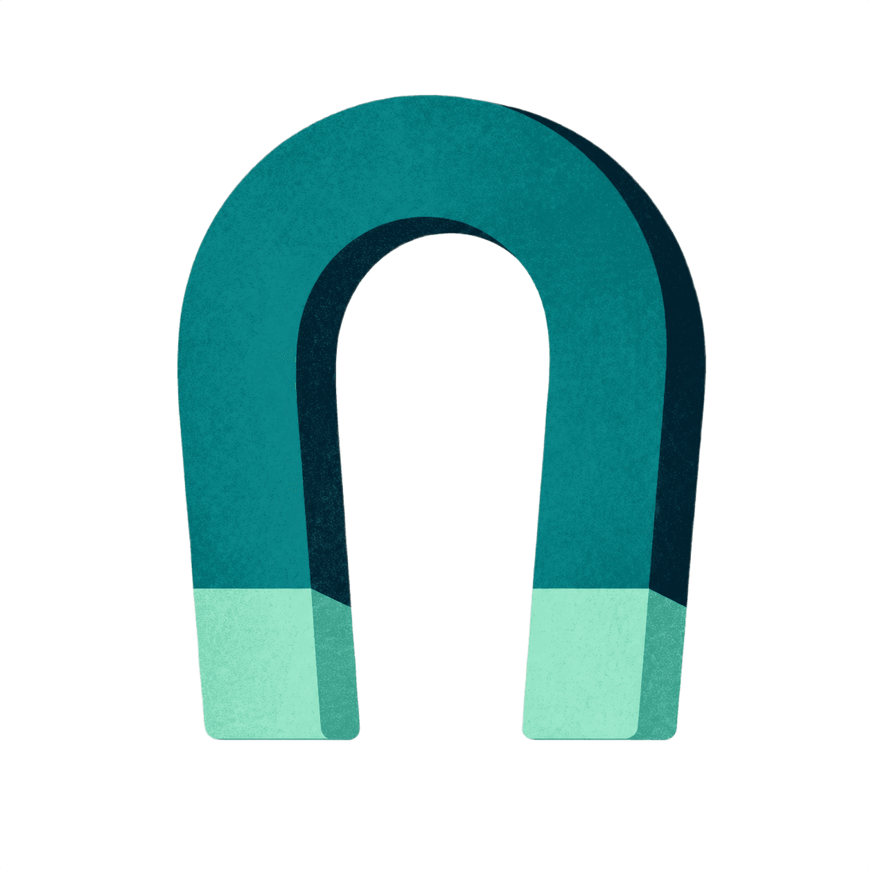 A horseshoe magnet, representing market attraction and positioning gaps